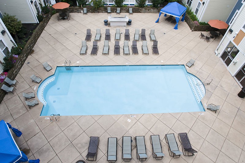 Aerial view of the swimming pool at CP Cincy